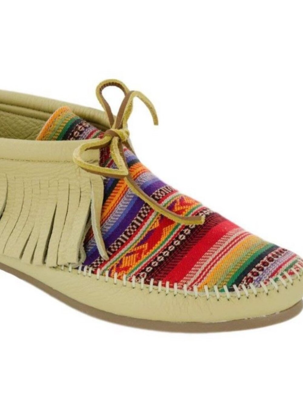 Minnetonka Frisco Deerskin Serape Fringe Moccasins 9